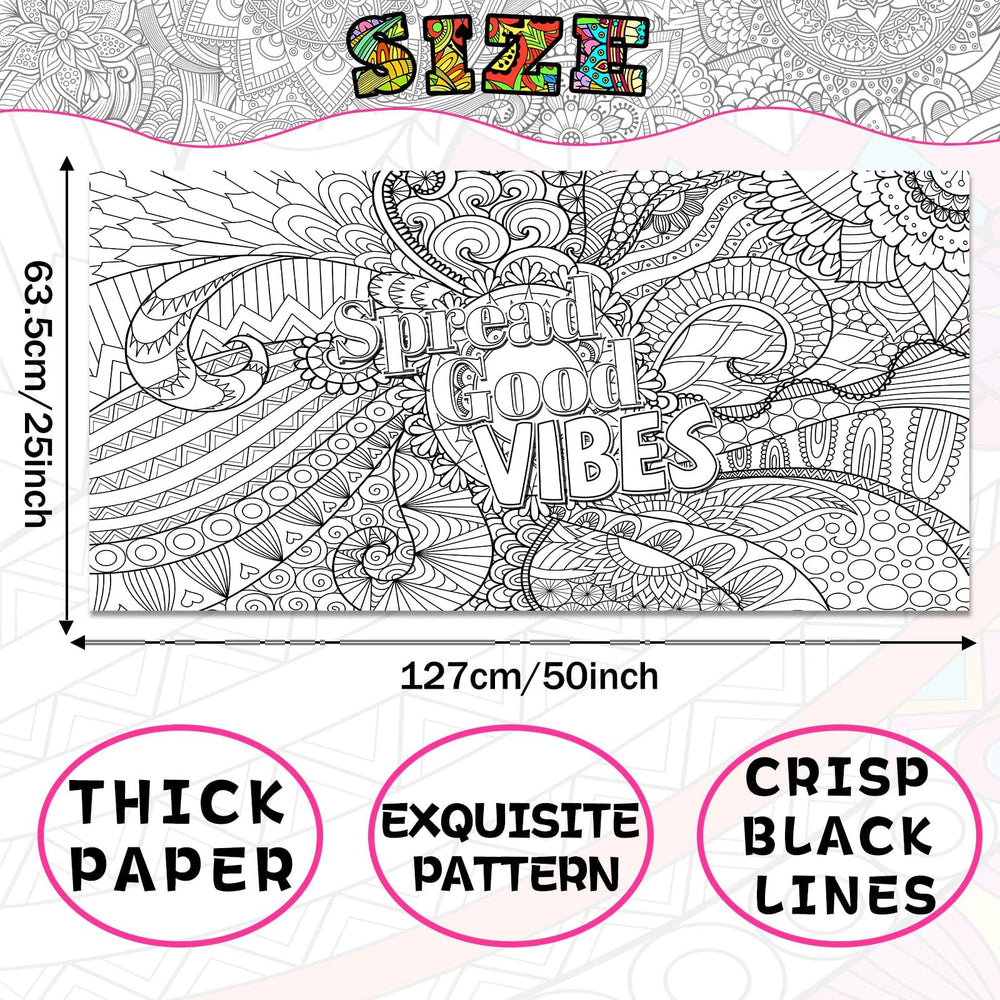 Naozinebi mandala poster made with thick paper ideal for pencils, markers, and crayons.