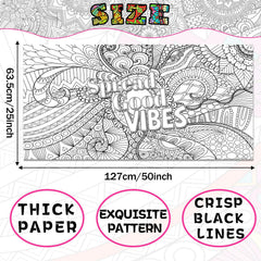 Naozinebi mandala poster made with thick paper ideal for pencils, markers, and crayons.