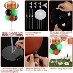 Naozinebi matte dark green balloons add a sleek stadium-inspired backdrop.
