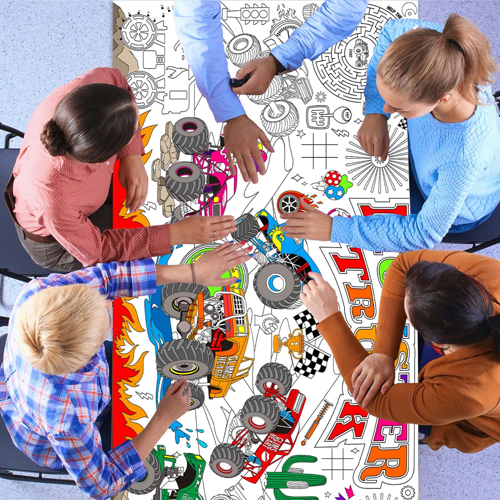 Naozinebi giant coloring sheets—after coloring, reusable as classroom wall decor