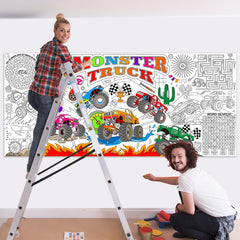 Naozinebi monster trucks graphics—trophy, traffic lights, and games to spark play
