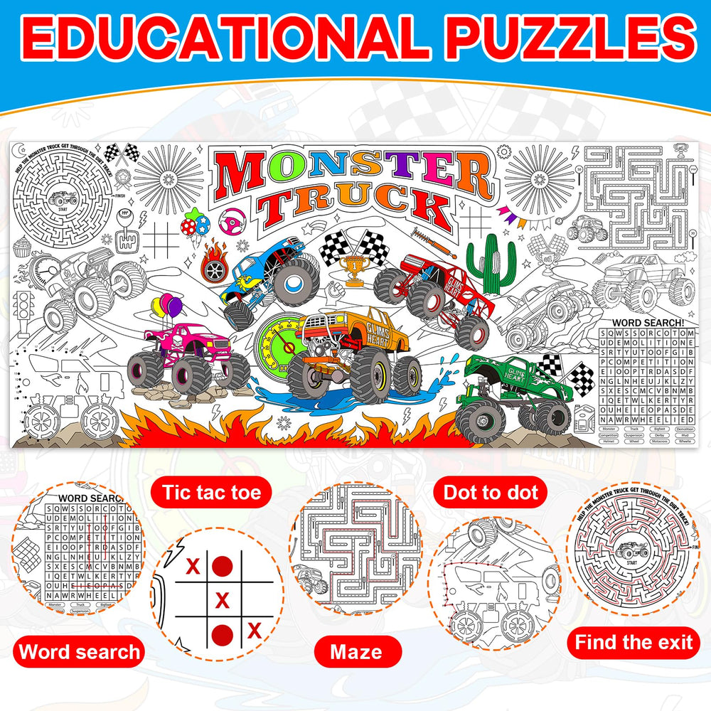 Naozinebi monster trucks wheels pattern—engaging design for kids to color