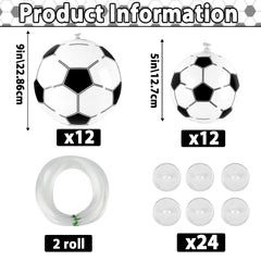 Naozinebi soccer beach balls with rope hooks for easy hanging decor at parties.