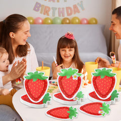 Naozinebi wedding strawberry party plates; stylish for desserts and snacks.