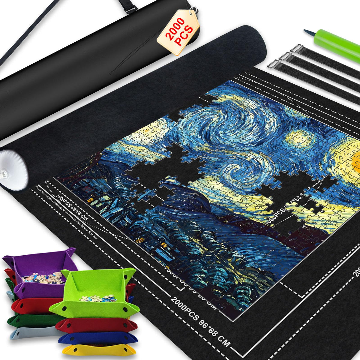 Napzy Jigsaw Puzzle Mat with eight trays for organized sorting.