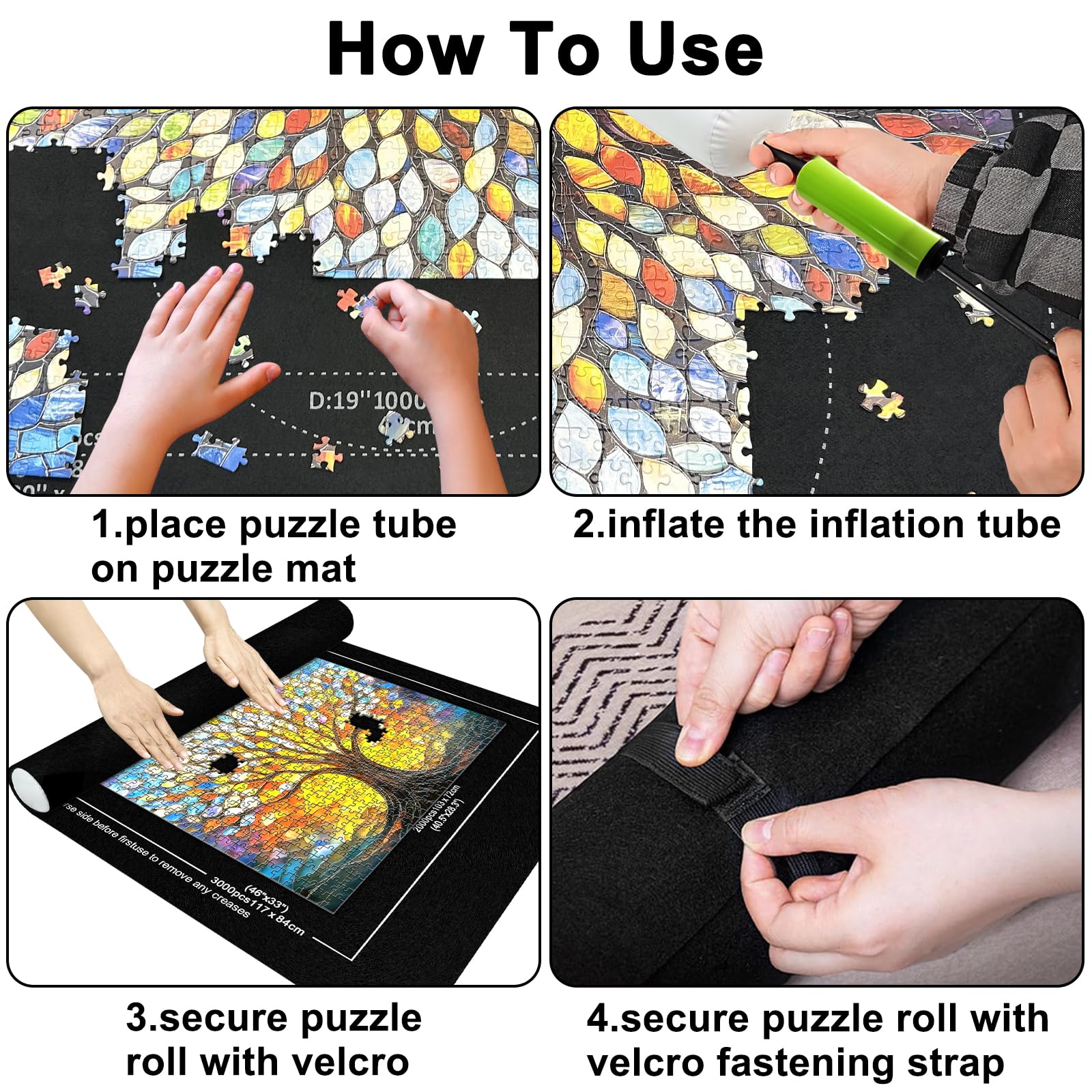 Napzy puzzle mat rollup compatible with large multi-piece puzzles.