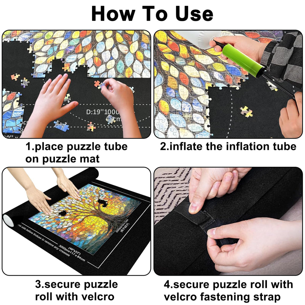 Napzy puzzle mat rollup compatible with large multi-piece puzzles.