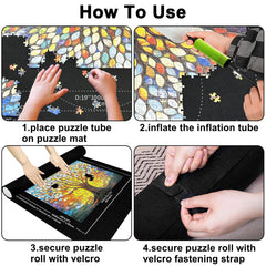 Napzy puzzle mat rollup compatible with large multi-piece puzzles.