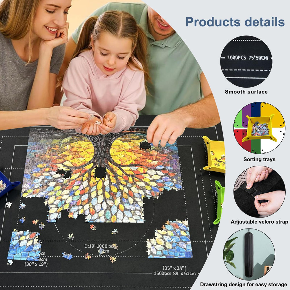 Napzy puzzle mat rollup non-slip surface keeps pieces in place during use.