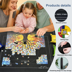 Napzy puzzle mat rollup non-slip surface keeps pieces in place during use.