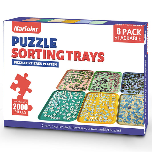 Nariolar 6-color puzzle trays for color-based sorting and organization