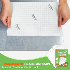 Nariolar Puzzle Saver Sheets back view showing strong adhesive that holds pieces.