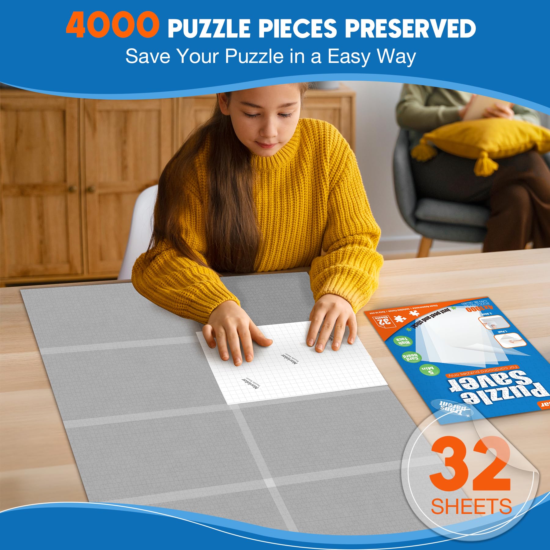Nariolar crystal-clear transparency keeps puzzles vibrant on front-and-back displays.