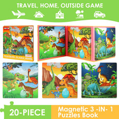 NASHRIO dinosaur puzzle zoo scene promotes problem-solving with magnets.