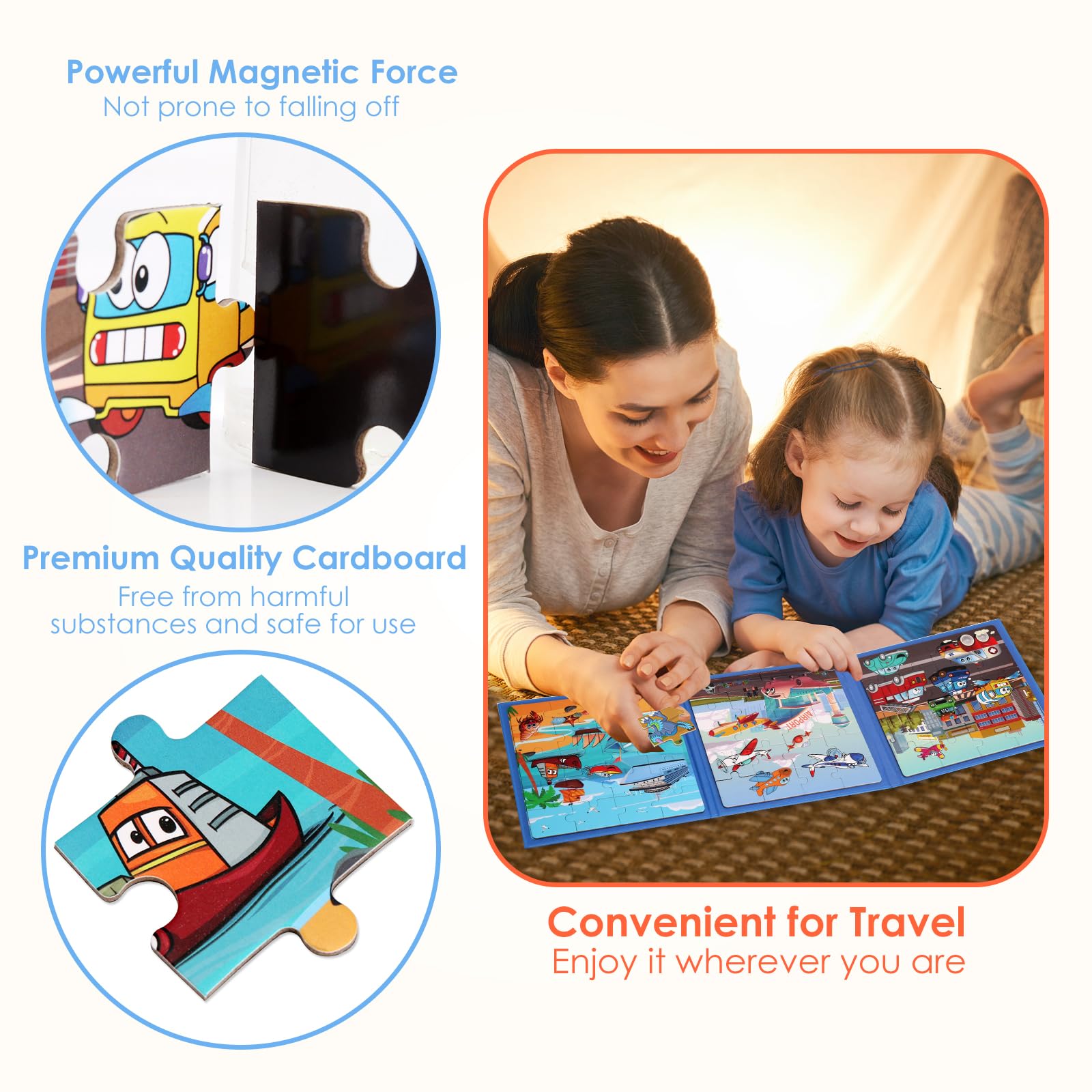 NASHRIO travel-book design keeps pieces secure during flights