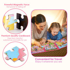 NASHRIO Princess Magnetic Puzzles use thick cardboard for durable, long-lasting play.