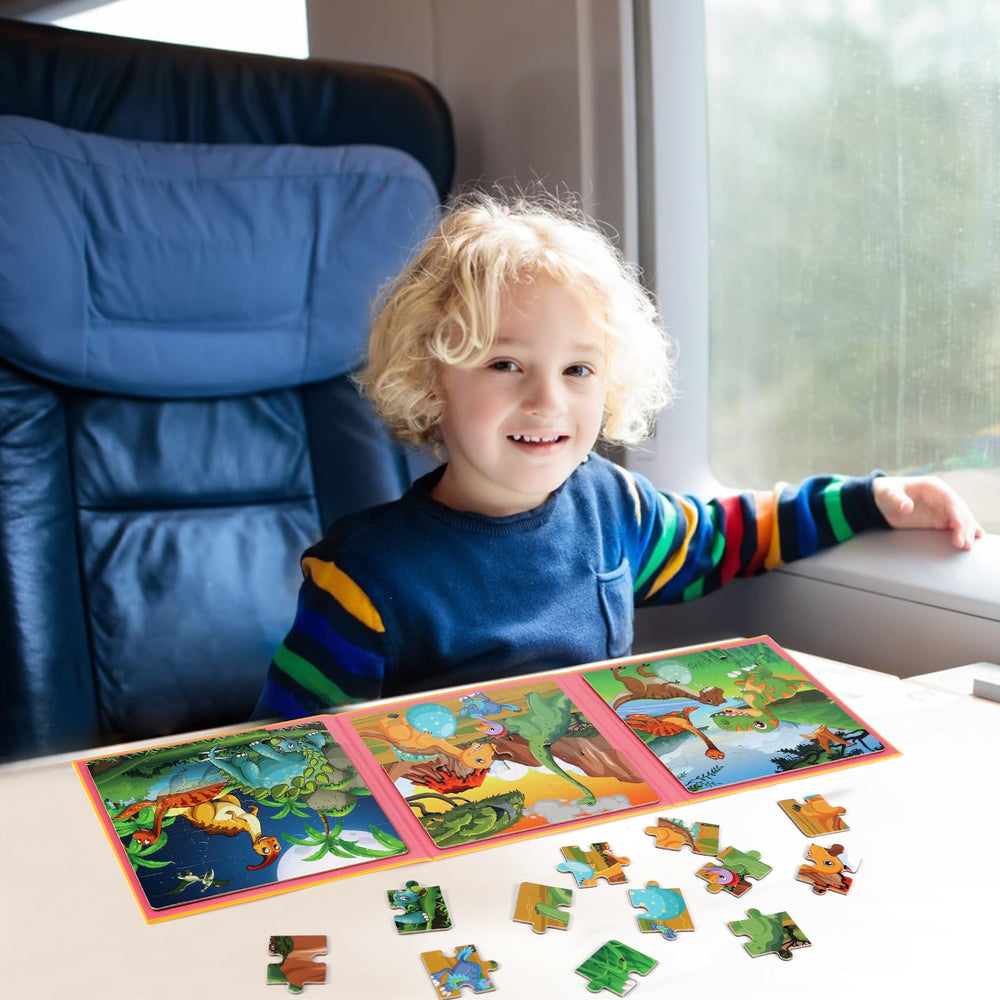 NASHRIO travel-friendly magnetic puzzles are compact for car trips and meals.