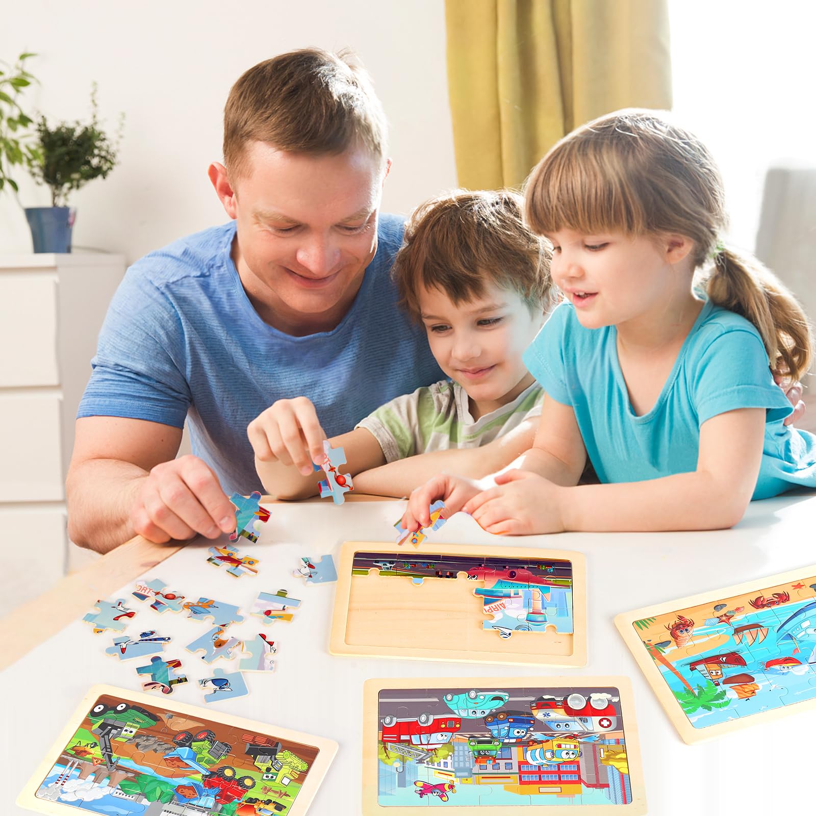 NASHRIO puzzle pieces closeup showcases smooth edges and durable craftsmanship for toddlers