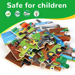 NASHRIO wooden transportation puzzle car promotes logical thinking and hand-eye coordination