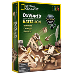 National Geographic Da Vinci ballista with wooden frame for hands-on engineering play.