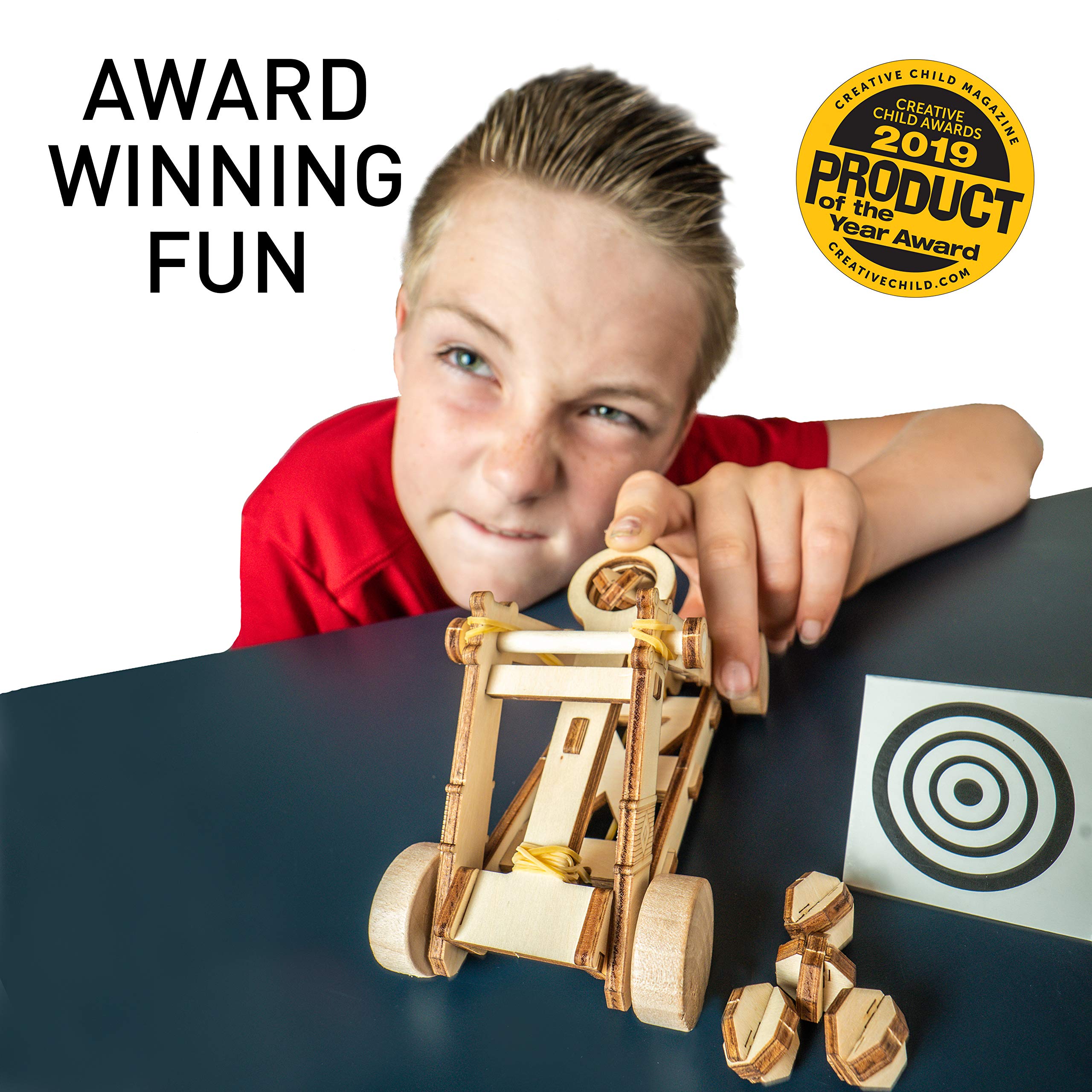 National Geographic Da Vinci catapult in action for indoor STEM exploration.
