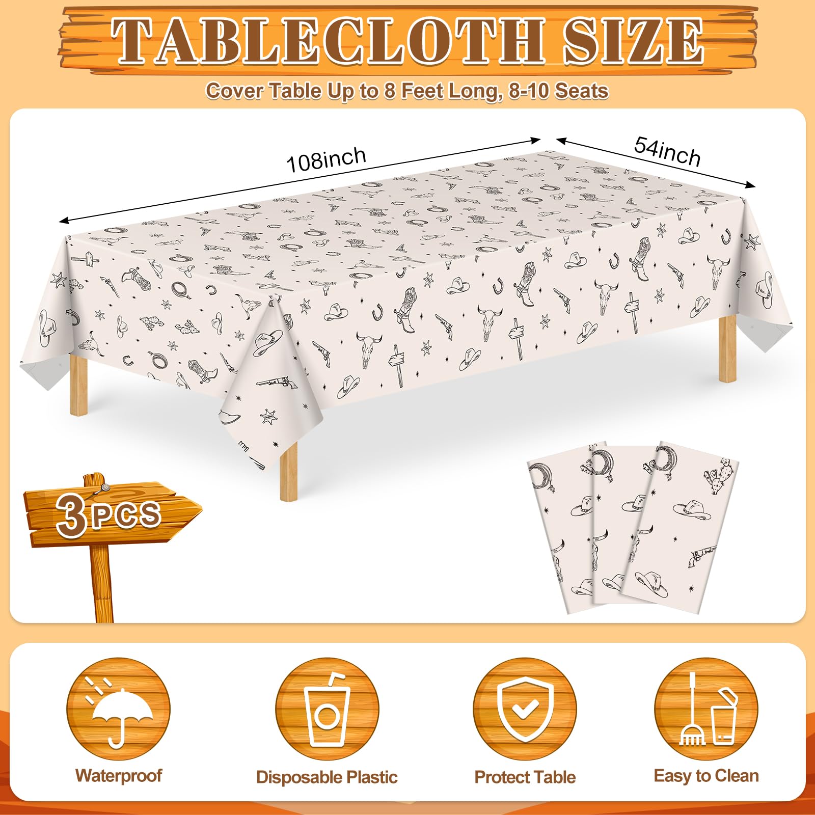 NatNarr 54x108-inch tablecloth covers large rectangular tables for parties