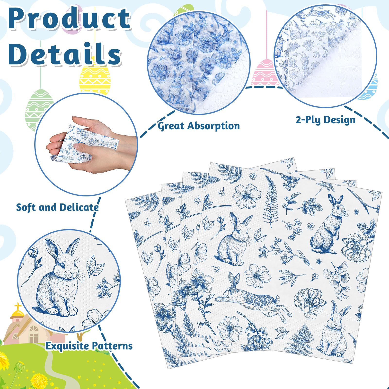 NatNarr double-layer paper napkins for soft feel and superior absorbency.