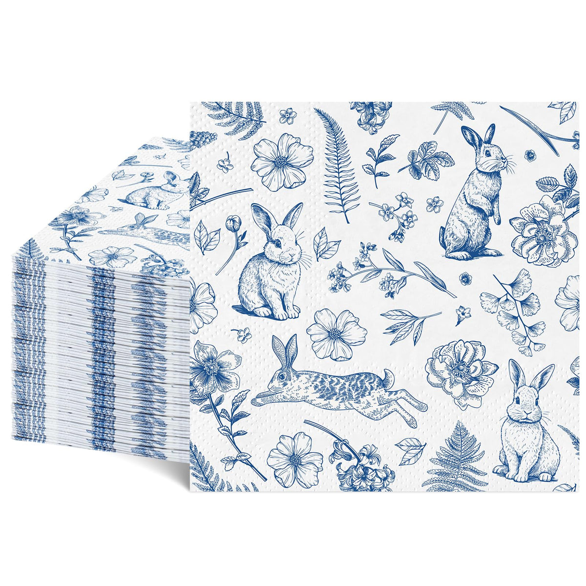 NatNarr Easter napkins with blue bunny design for festive table decor.