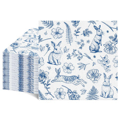 NatNarr Easter napkins with blue bunny design for festive table decor.