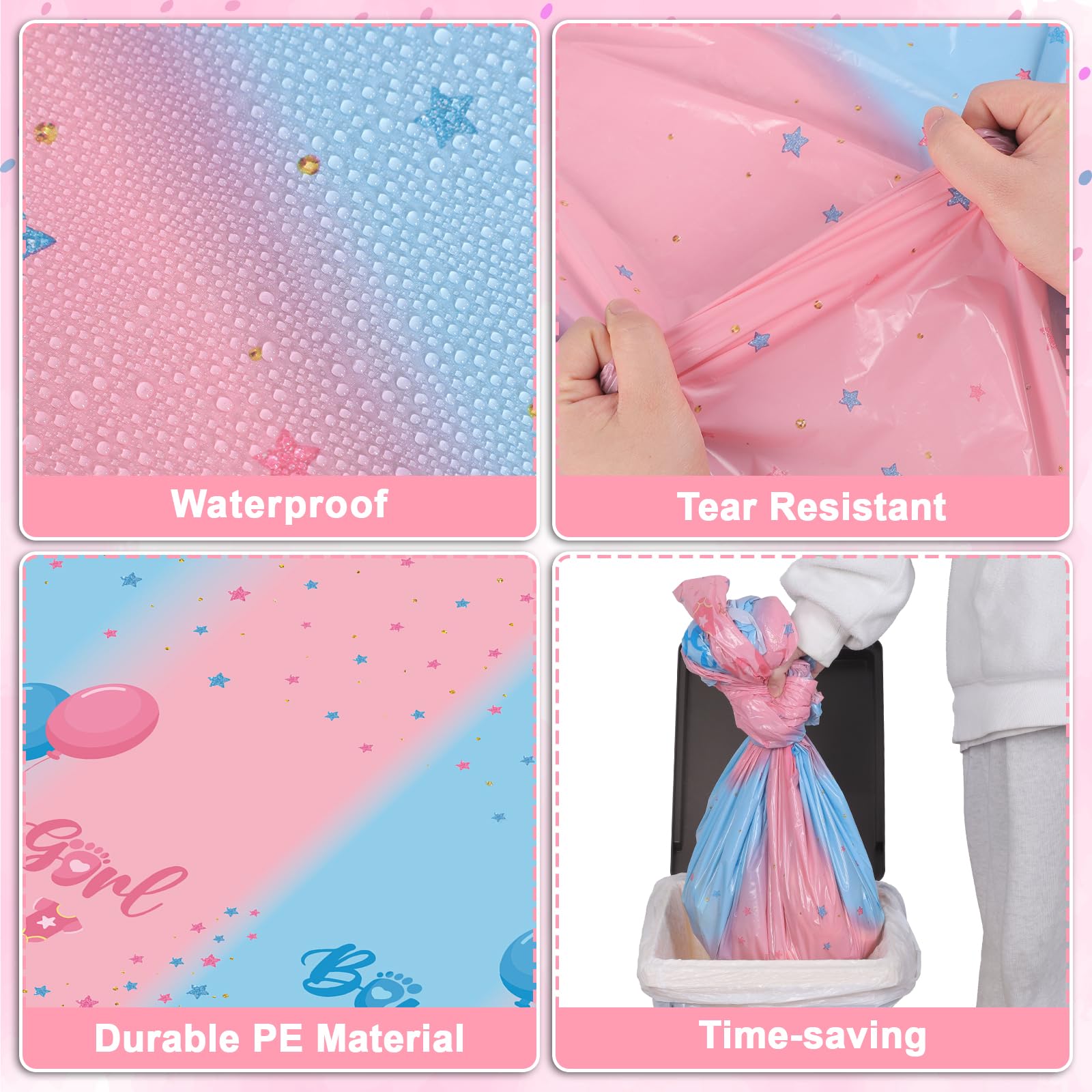 NatNarr disposable tablecloths wipe clean quickly after use.