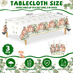 NatNarr forest animal design tablecover adds woodland charm to celebrations