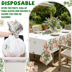 NatNarr forest birthday tablecloth pack helps coordinate party décor