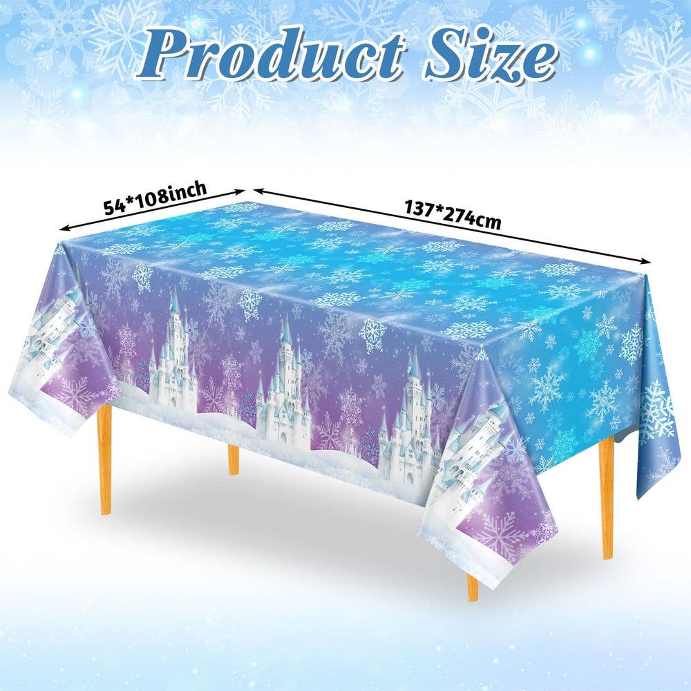 NatNarr frozen-tablecloth snowflake-pattern adds festive ambiance to holiday tables
