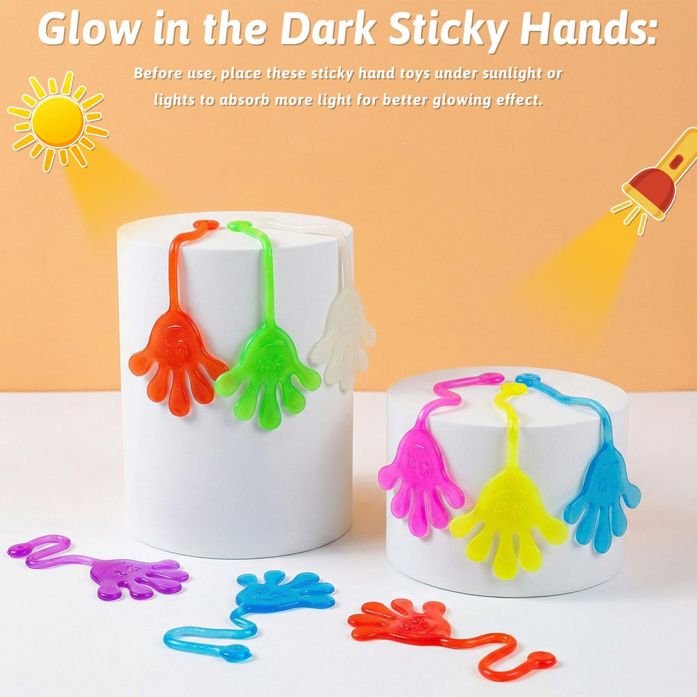 NatNarr glow sticky hands multi-color collection ready for classroom prizes.