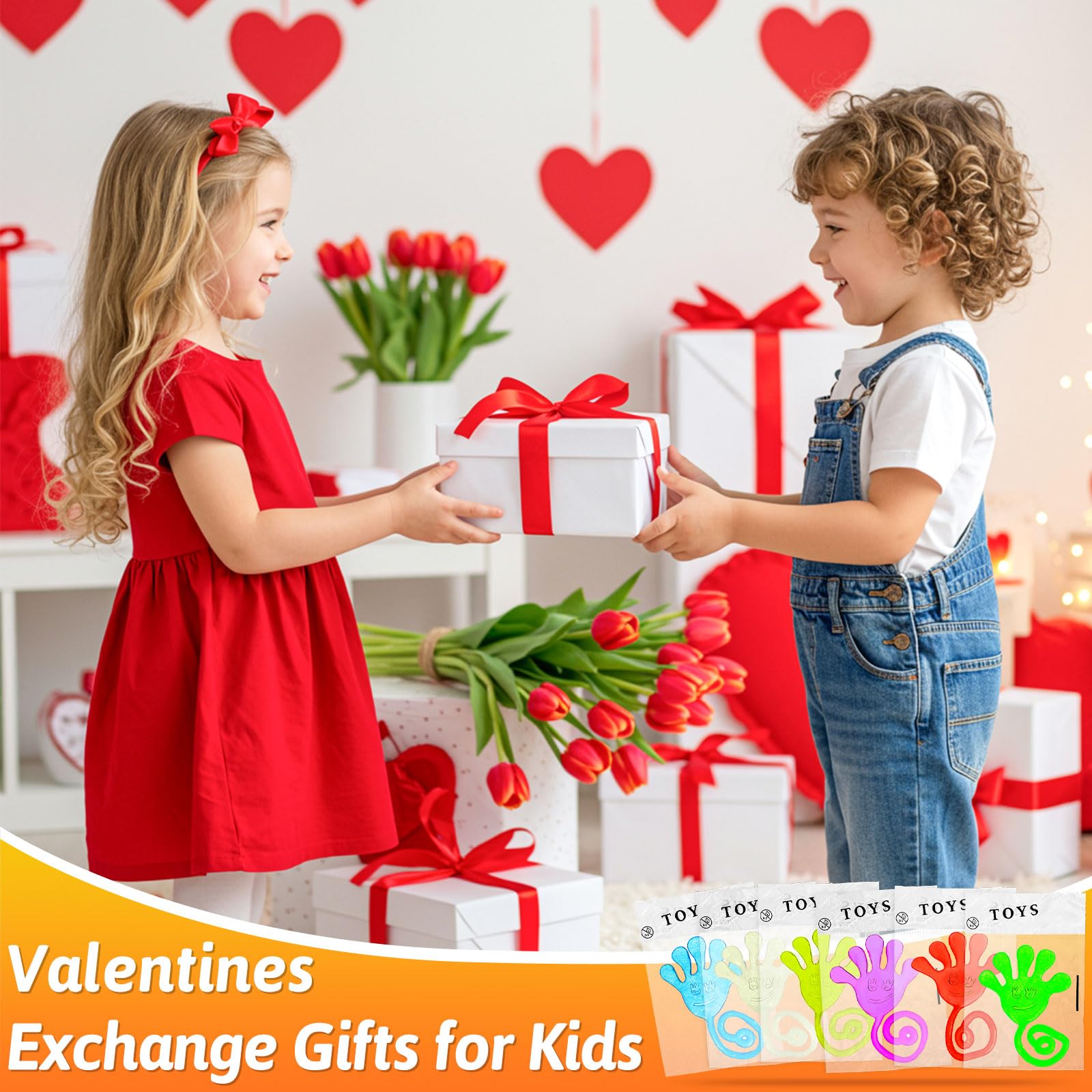 NatNarr glow sticky hands packaging with individually wrapped sets for gifting.
