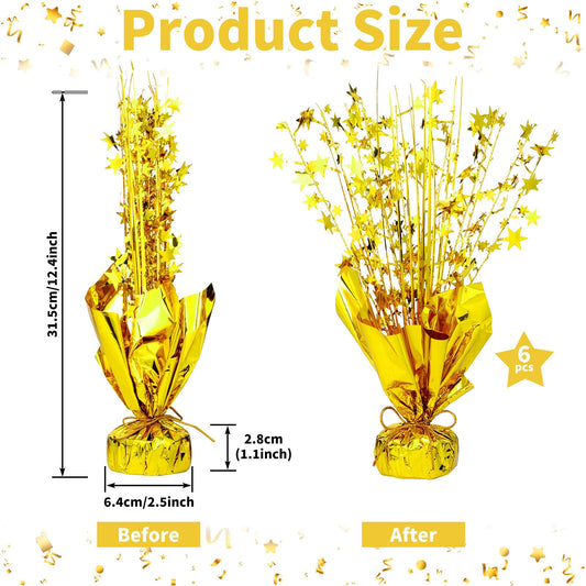 NatNarr gold metal-wire star centerpiece sits on a stable base for elegant table decoration.