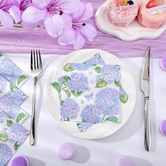NatNarr Hydrangea napkins ideal for bridal and baby showers while maintaining refined table appeal.