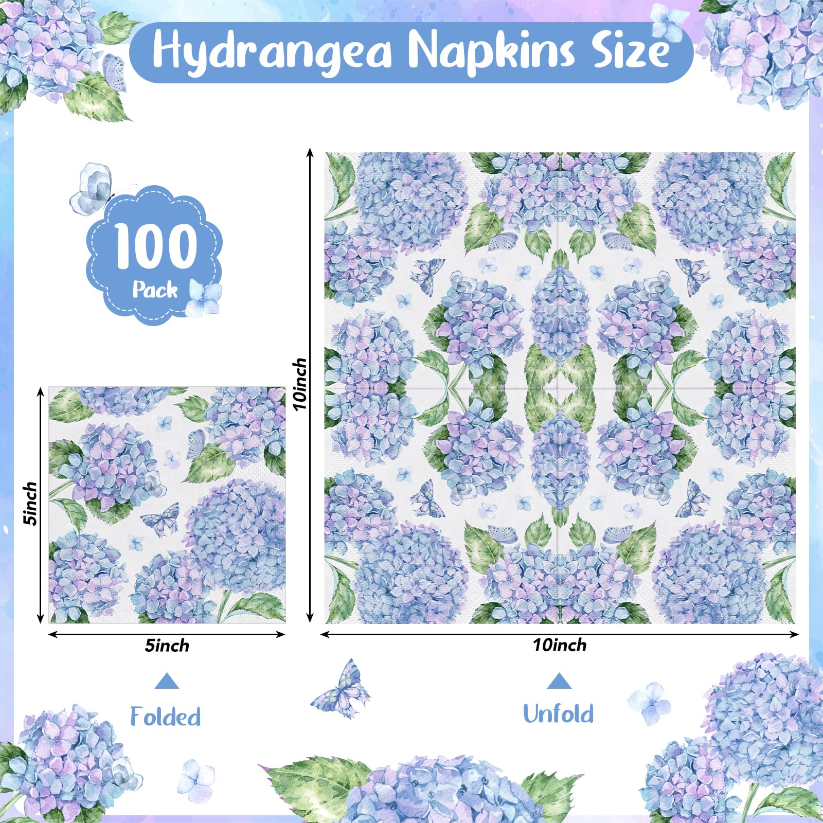 NatNarr Hydrangea napkins featuring watercolor design adds spring charm and versatile serving accents.