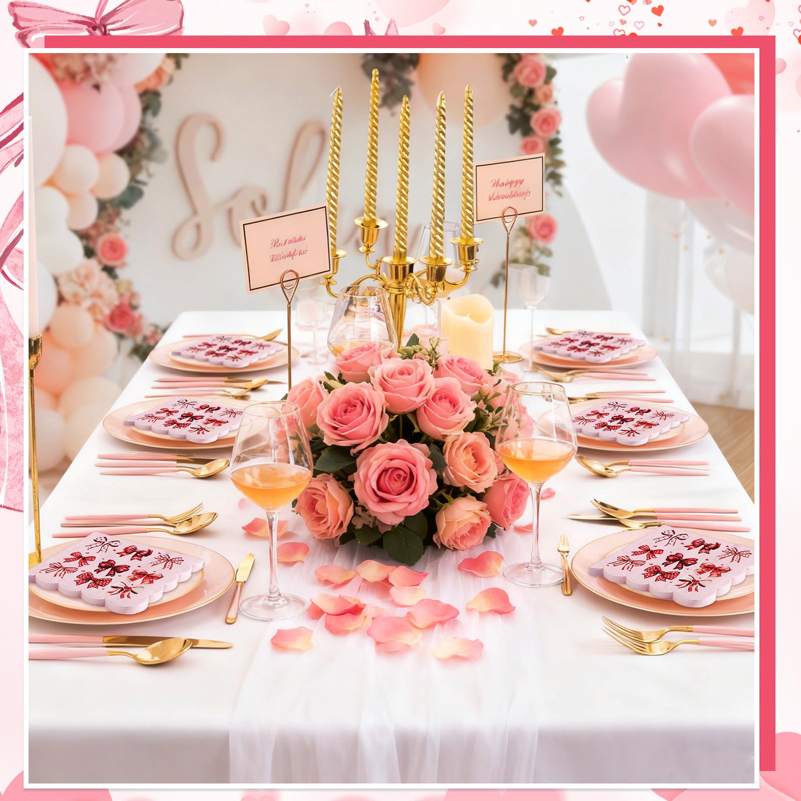 NatNarr valentines napkins good water absorption helps quick cleanup after toasts.