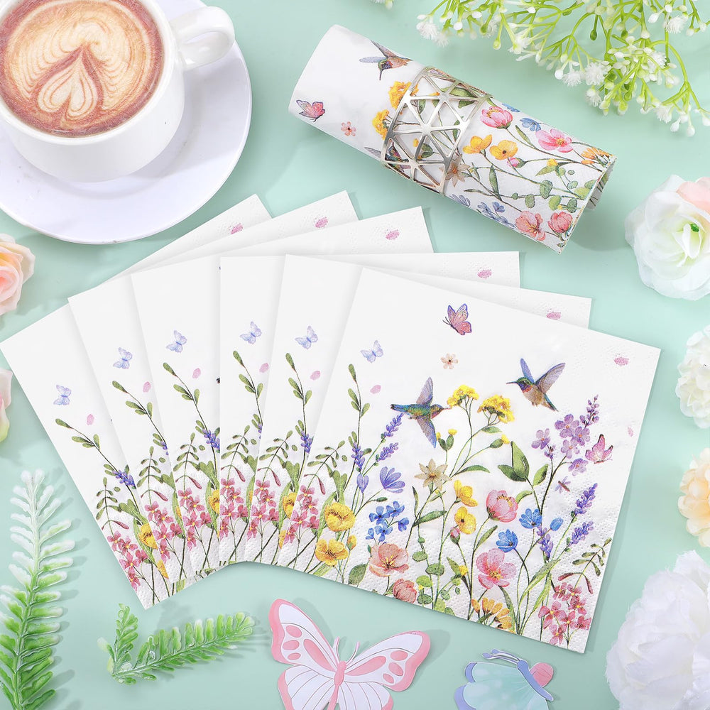 NatNarr wildflower napkins design closeup highlights soft 2-ply texture for daily use.