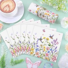 NatNarr wildflower napkins design closeup highlights soft 2-ply texture for daily use.