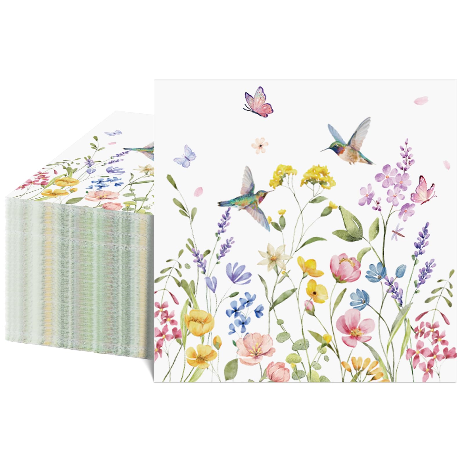 NatNarr wildflower napkins pack shows vibrant floral design for spring tables.