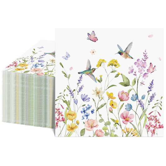 NatNarr wildflower napkins pack shows vibrant floral design for spring tables.