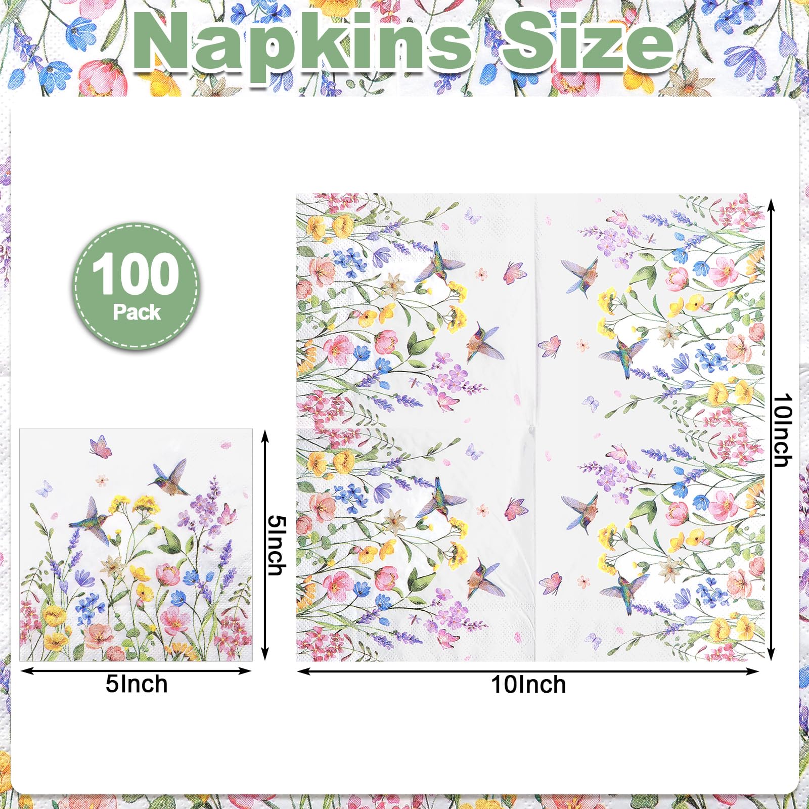 NatNarr wildflower napkins folded unfolded shows compact sizes for stacking.
