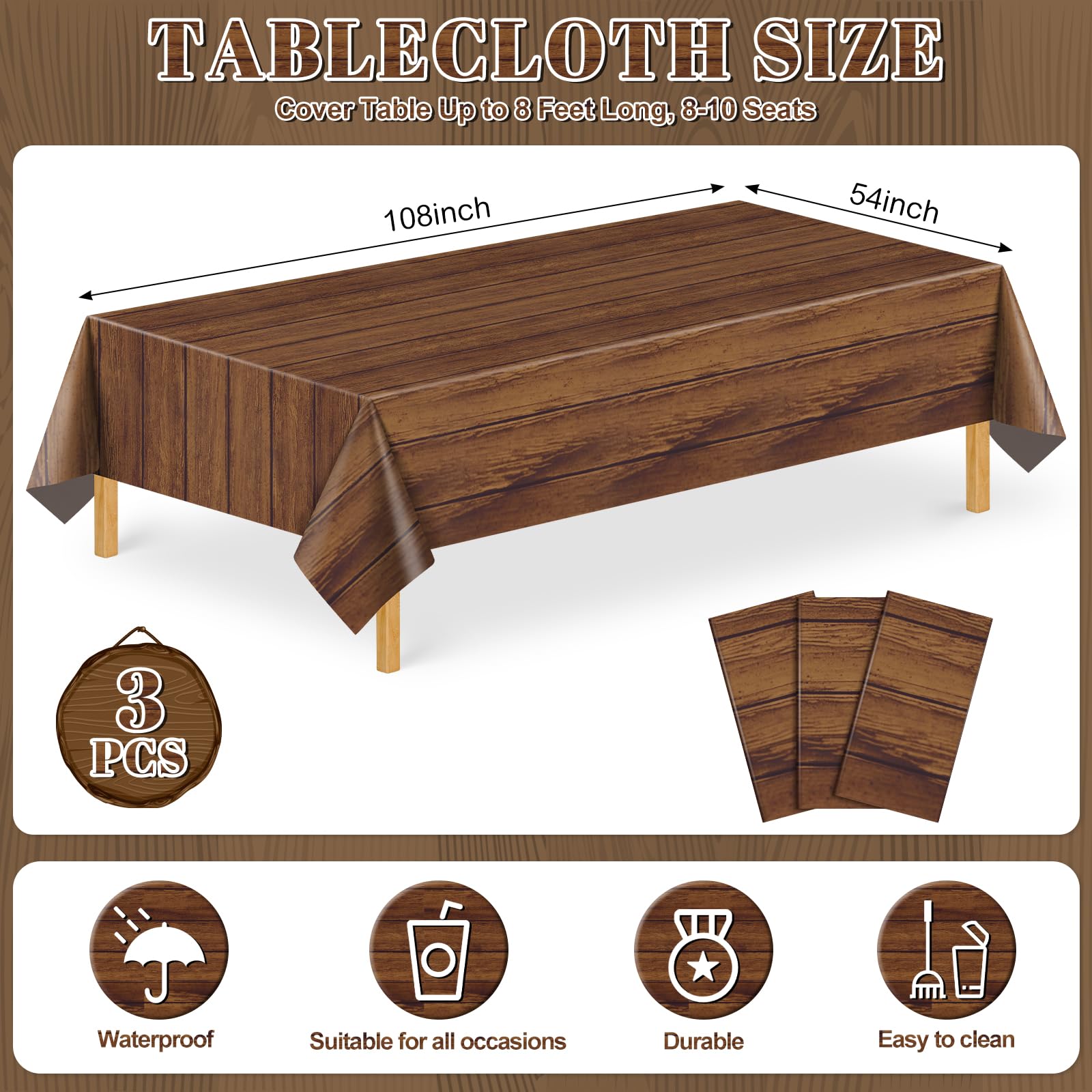 NatNarr wood grain texture close-up shows durable PE surface and easy cleanup.
