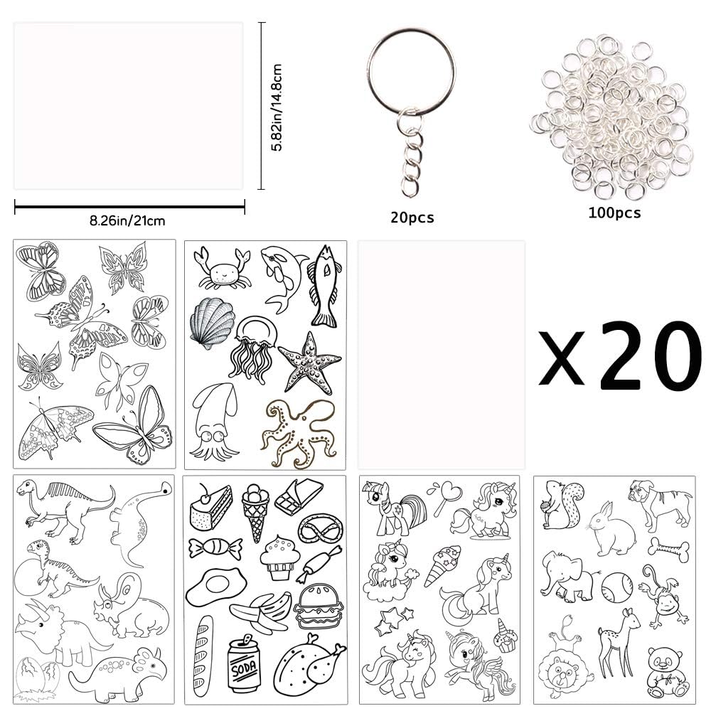 Natonhi Shrinky Dink keychain accessories for durable, personalized charms