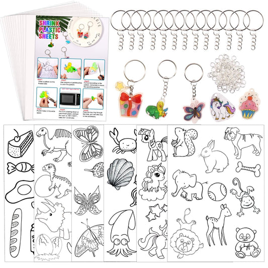Natonhi Shrinky Dink Sheets kit blank sheets for colorful shrink art projects