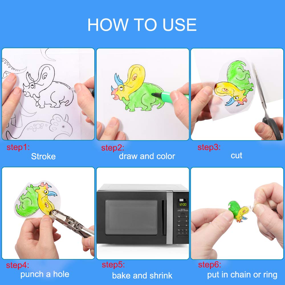 Natonhi Shrinky Dink traceable pictures for guided kid-friendly designs