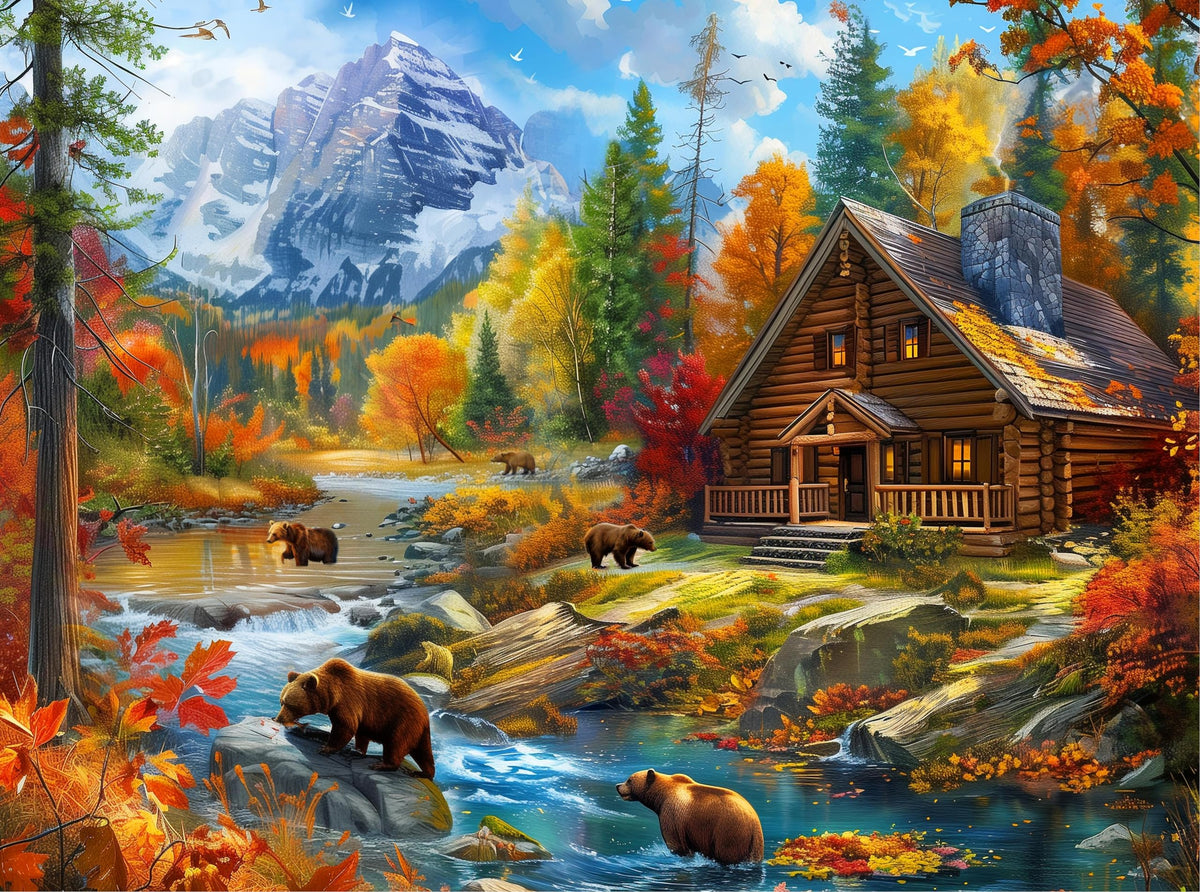 Nattork Bear Village 2000-piece puzzle for family fun and concentration