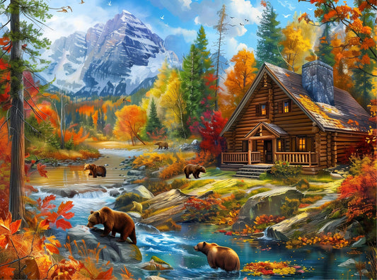 Nattork Bear Village 2000-piece puzzle for family fun and concentration